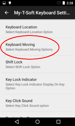 My-T-Soft Keyboard Settings